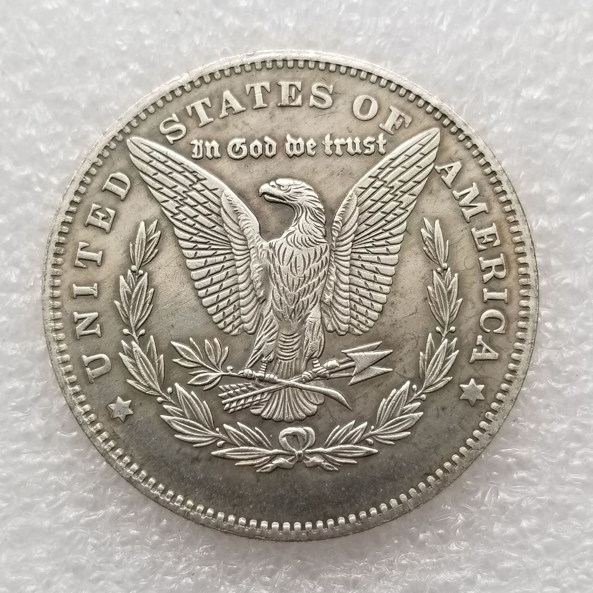 Antique Crafts 1888 Tramp Coin Brass with Silver Plating Material # 4643