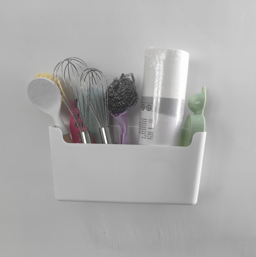 Kitchen Cabinet Door Inner Storage Box Wall Hanging Punch-free Cabinet Inner Film Hanging Rack Bathroom Toilet Storage Rack