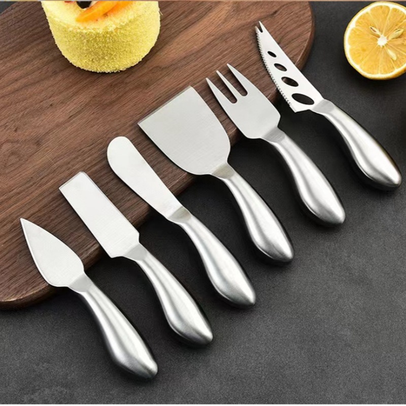 Stainless Steel Cheese Knife Set Hotel Western Restaurant Butter Knife Gift Box Modern Cheese Knife, Fork and Spoon Knife suit