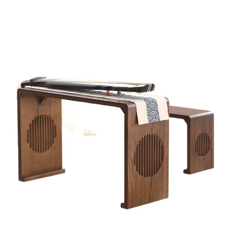 Chinese Guqin Table and Stool, Tea Art Go Table and Chair, Resonance Piano Table, Solid Wood Calligraphy Table, Chinese Studies Table, Antique Calligraphy and Painting Table