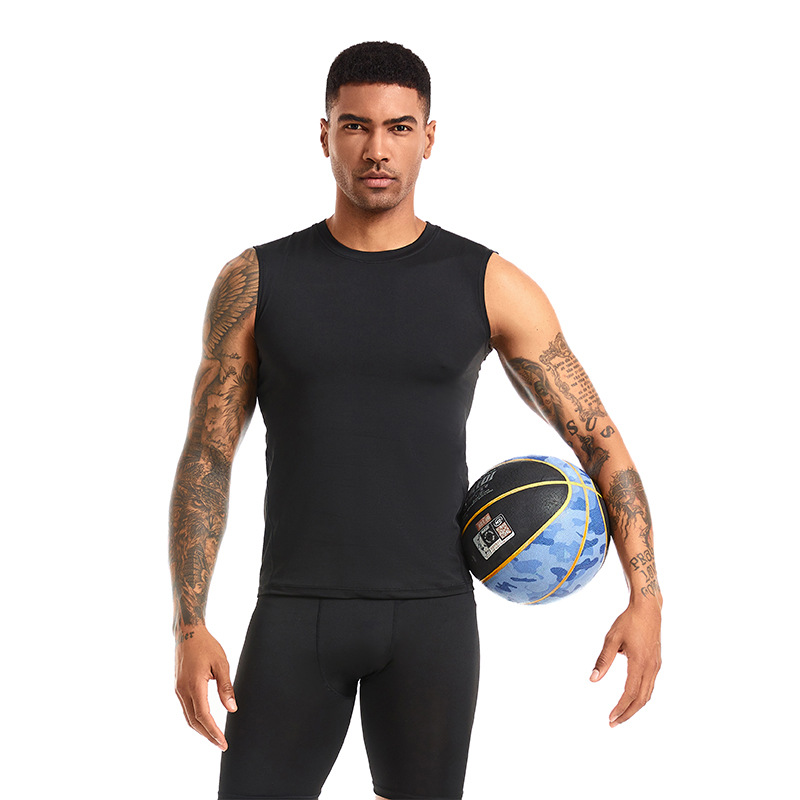 Men's Tight Waistcoat Training Sports Running Fitness Basketball Riding Stretch Quick-drying Sweatshirt