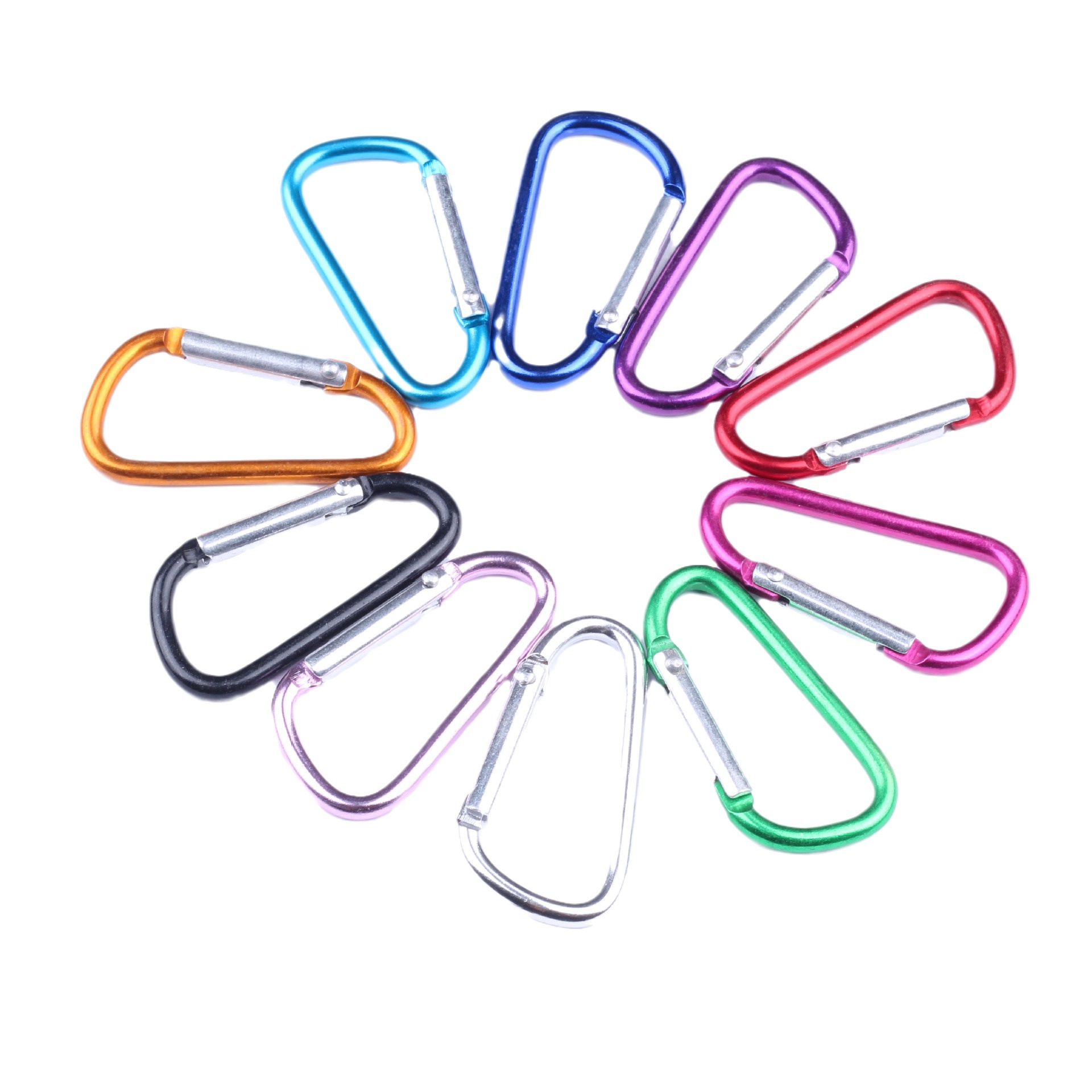 No. 5 Colorful Aluminum Alloy Carabiner Backpack Water Kettle Quick Release Buckle Multi-Functional D-Shaped Hook Outdoor Spring Carabiner Hook