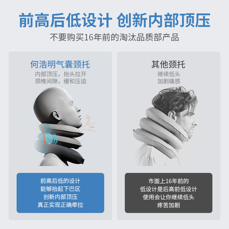 He Haoming Cervical Retractor Neck Forward Home Neck Protection Anti-bow Foldable Three-layer Airbag Inflatable Neck Brush