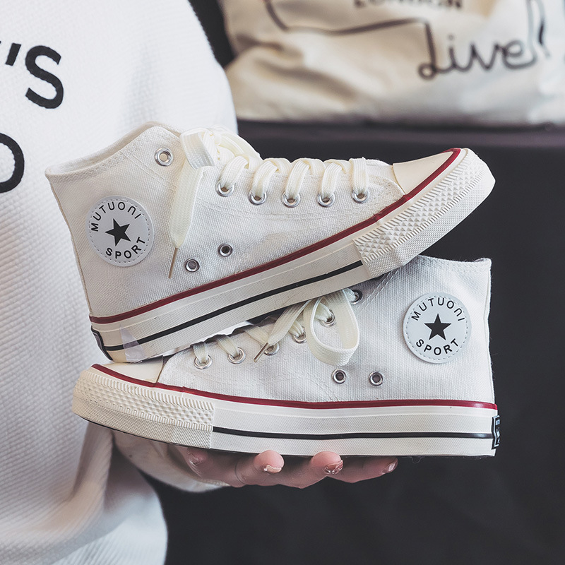 1970s High-top Reprinted Canvas Shoes Women's Korean-style ins All-match Casual Sneakers Vulcanized Rubber Shoes Men's and Women's Couple's Shoes