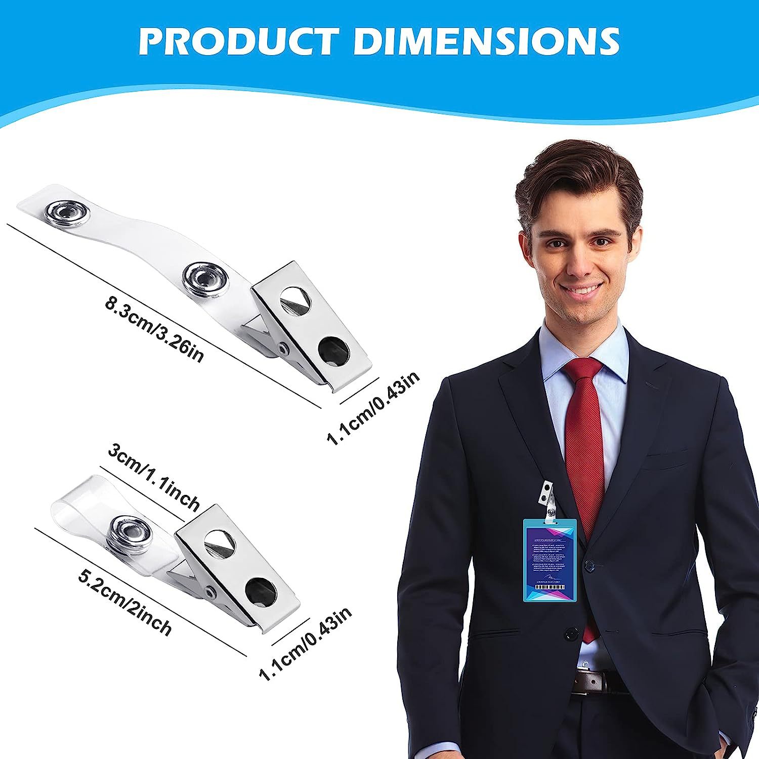 Manufacturer Employee Card Arrangement Document Single Hole Metal Clip Badge Card Holder Double Hole Factory Brand Clip Iron Clip