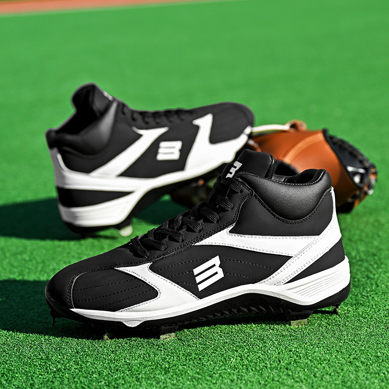 Baseball Shoes for Men and Women, Professional Sports Shoes for Cross-Border Non-Slip Steel Spikes, Hard-Soled Rubber Running Training Softball Shoes