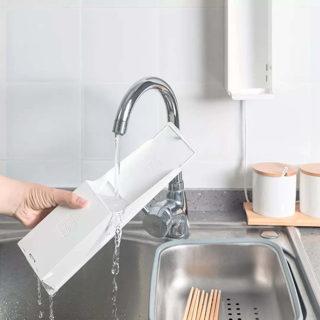 Six Vertical Smart Sterilizing Chopstick Holders, Wall-Mounted, No-Drill Uv Chopstick Cage, Water-Draining and Mold-Proof