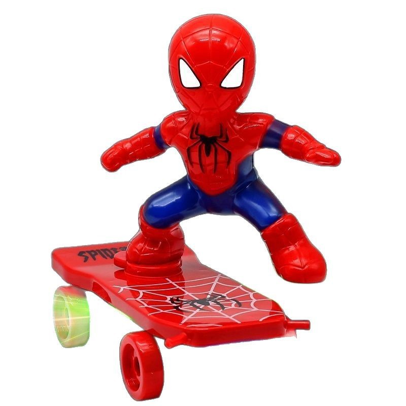 Cross-Border Douyin Same Style Spider Tumbling Man Light Stunt Scooter Electric Spiderman Scooter Children's Toy