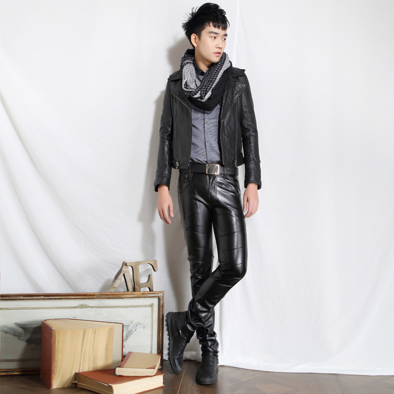 Autumn and winter men's leather pants Korean slim fit leggings men's leather pants casual men's pants Taobao foreign trade Wholesale