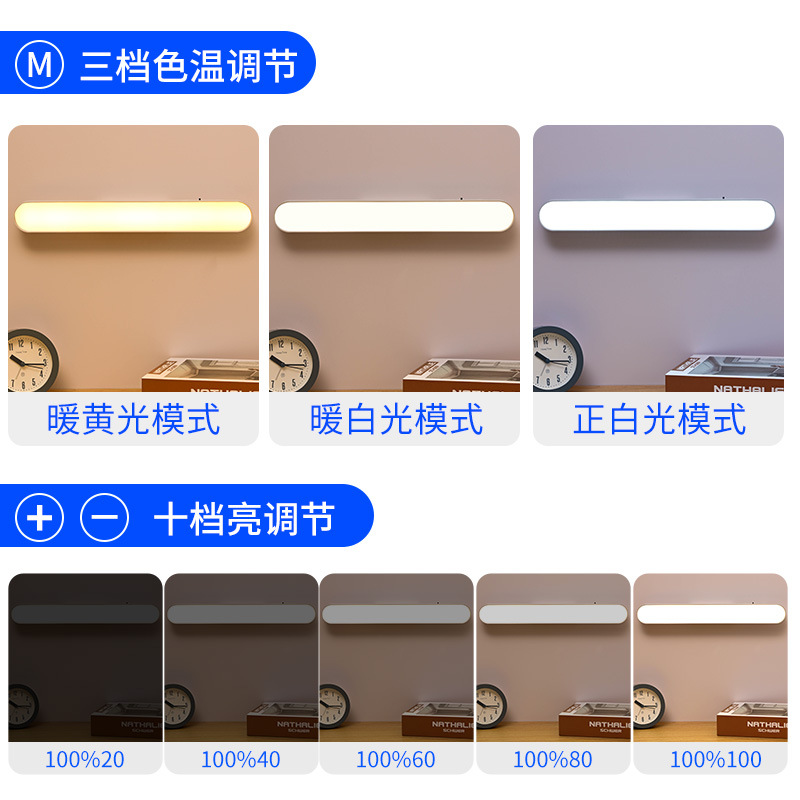 Led Cool Lamp Magnetic Lamp Dormitory Multi-Functional Table Lamp Dormitory Study Special Eye Protection Lamp Reading Rechargeable Night Light