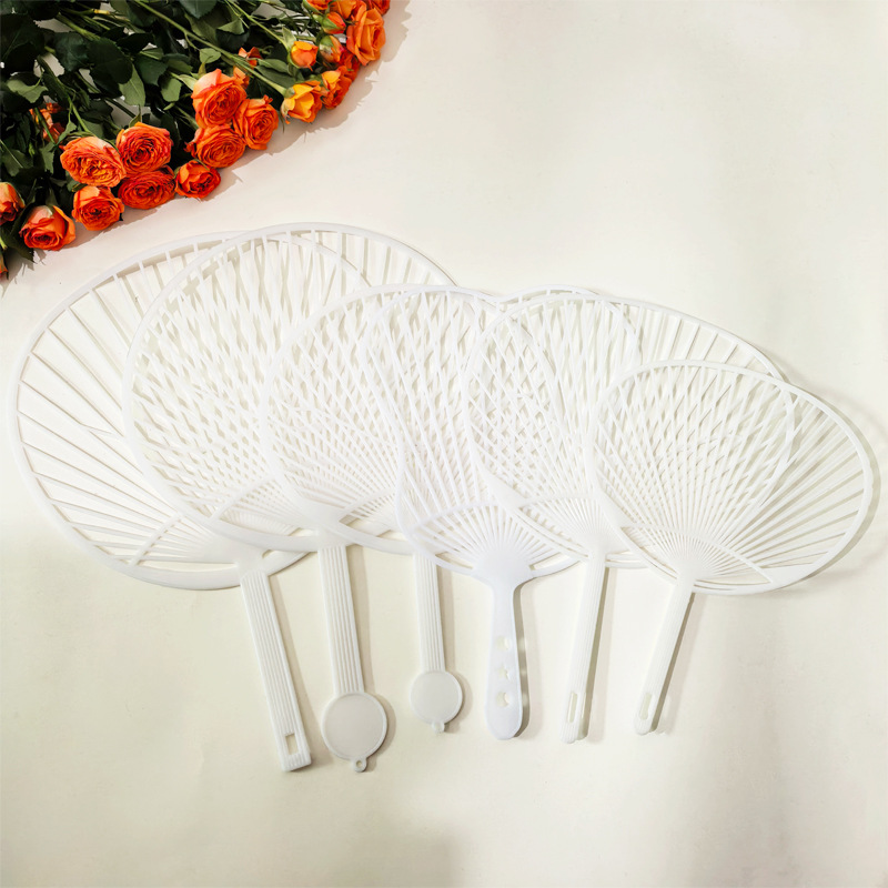 Advertising fan bone Group fan handle plastic PP plastic fan round banana fan flower fan handle advertising fan