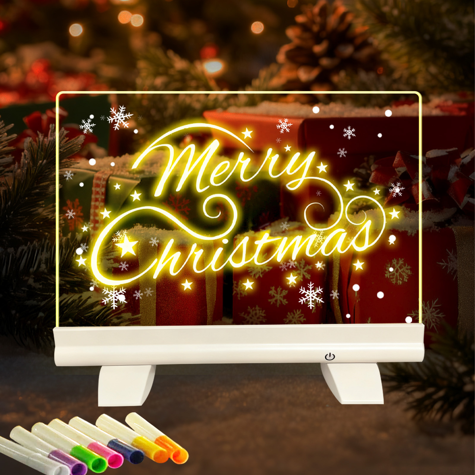 Кросс-граничная доска для письма детей с встроенным аккумулятором стираемая портативная светящаяся игрушка флуоресцентная декоративная акриловая светодиодная доска для рисования