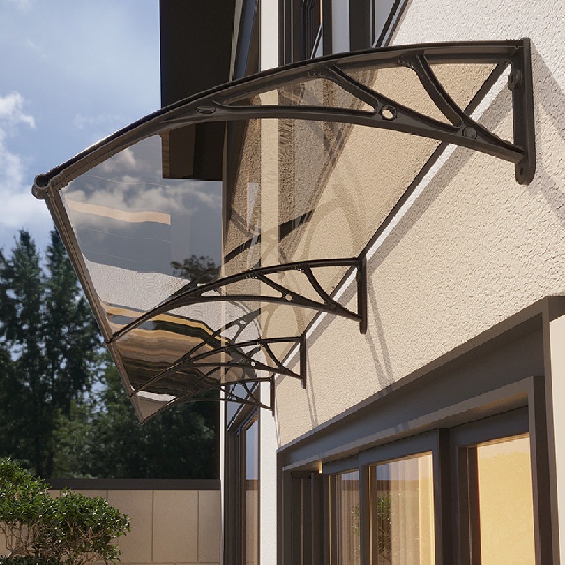 Plastic Steel Bracket Canopy Sunshade Pc Endurance Board Rain Shelter Eaves Home Window Board Transparent Sun Shed Customization