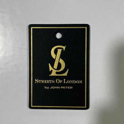 New Fashion Special Paper Clothing Hangtag Production Thickened Black Card Hot Stamping Hangtag Clothing Hangtag Label Customization