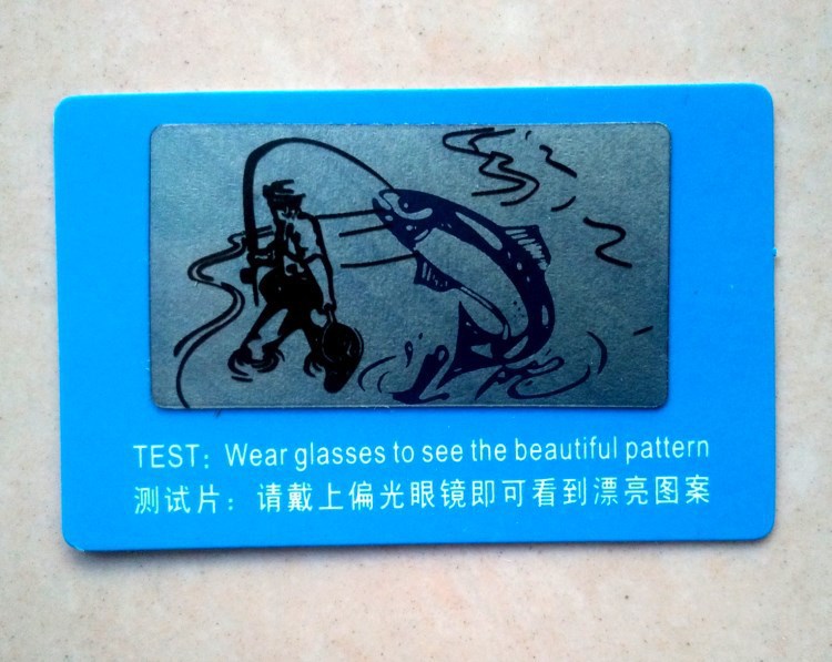 Glasses accessories polarized test card polarized test piece wholesale fishing pattern sunglasses test blue light