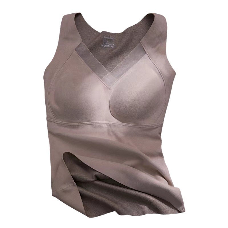 8803 Graphene Thermal Intimates for Women Without Bra Fixed Cup Beautiful Back Heating Base Layer Winter Thermal Vest