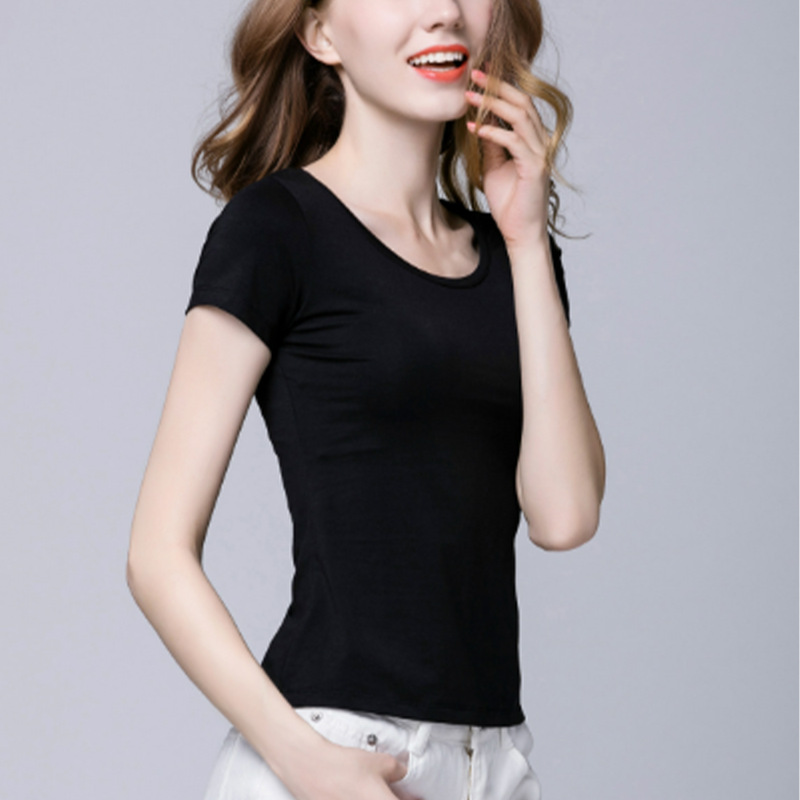 2025 Summer Korean Style Casual Short-Sleeve Round-Neck Small Batch Custom-Made T-Shirt Summer Top
