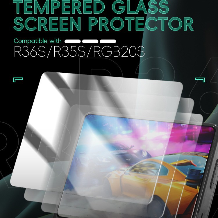 R36S game console protective film handheld game console tempered film 3.5 inch screen HD film dust-proof scratch-resistant