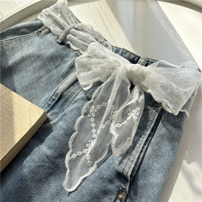 Новый сладкий кружевной пояс для юбки женщин, джинсов, тонкий длинный шелковый шарф для волос