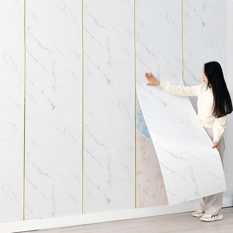 [Foreign Trade Cross-Border] Rolled Tile Wallpaper Self-Adhesive Waterproof Wall Wallpaper Marble Thickened Wall Sticker