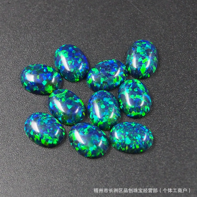 Opal Loose Stone Synthetic Opal Artificial Opal Oval Flat Plain White Colored Opal Cabochon Wholesale in Stock