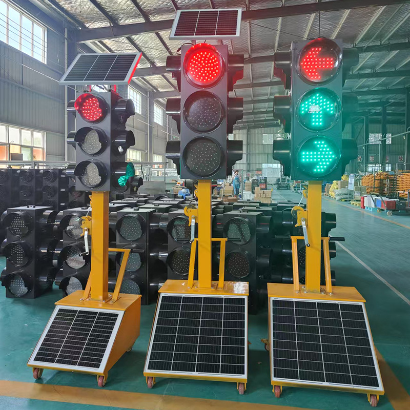 Solar Mobile Signal Light Traffic Temporary Red Green Light Movable Solar Signal Light for Crossroads