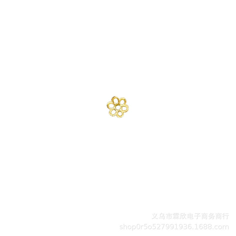 7mm alloy color retaining hollow six-petal torus cap spacer bead holder diy handmade bracelet earring pendant accessories spacer