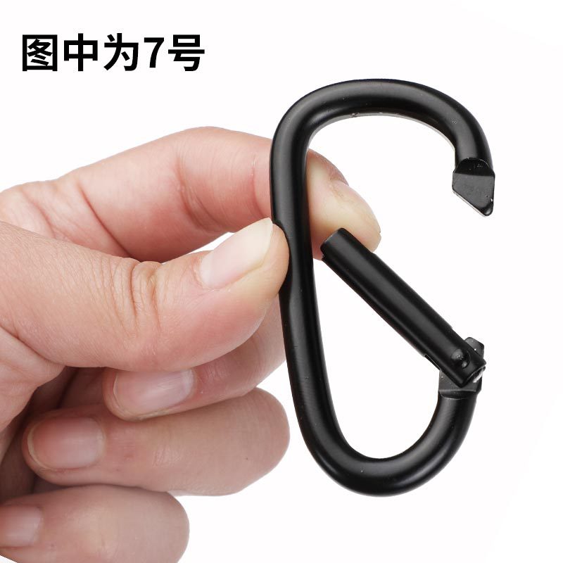 D-shaped gourd-shaped all-black aluminum alloy mountaineering buckle bluetooth ear shell hook mini key chain jewelry accessories