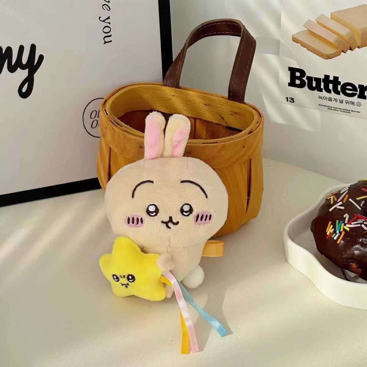 Japanese chiikawa Jiyika Wow Doll Self-deprecating Bear Hachi Usaki Pendant Plush Doll Gift