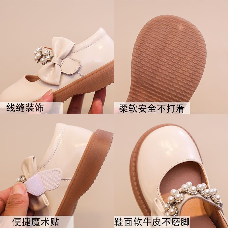 Girls' Leather Shoes 2025 Spring and Autumn New Genuine Leather Soft Sole Children's Shoes Baby Girls Korean Style Princess Shoes for Small and Medium-Sized Children