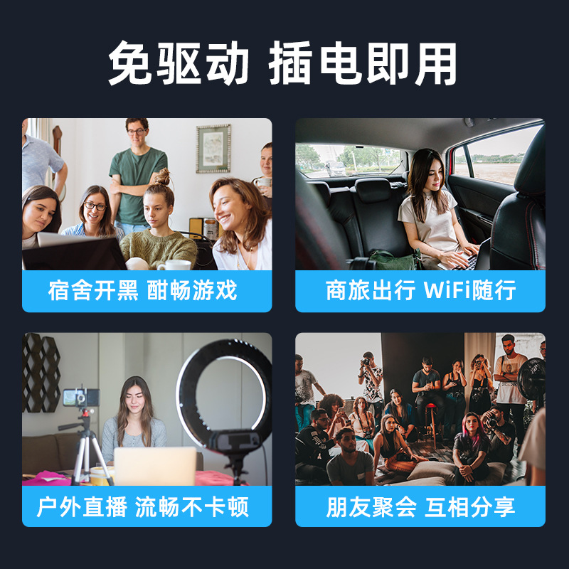 Portable Wifi Wireless Hotspot Gaming Smart Network Three-Network Connectivity No Sim Card Needed Portable Laptop Network Card Full Network Coverage