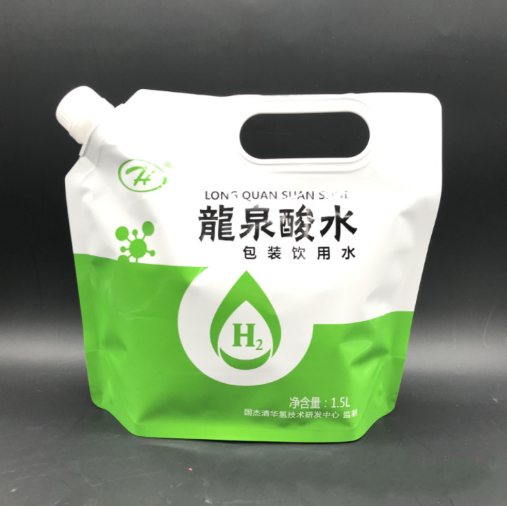 Customized Red Wine and Beer Satchel Self-Standing Spout Bag Hydrogen-Rich Fruit Juice Drink Liquid High Barrier Drinking Water Bag