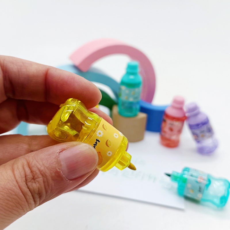 Creative Cartoon Soda Drink Bottle Shape Crayon Student Children Push Small Gift Gashapon Small Toy
