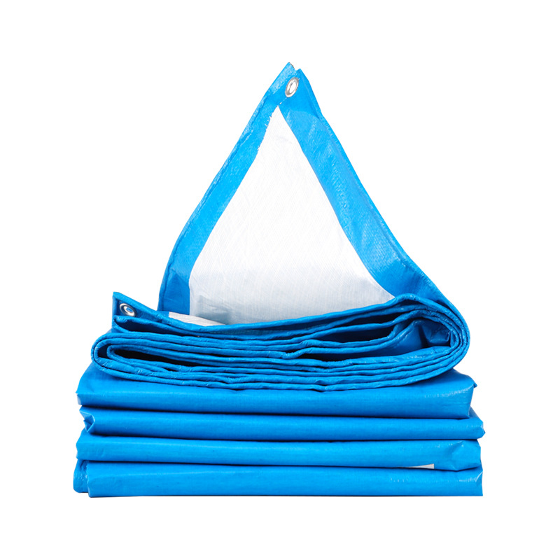 Wholesale blue and white tarpaulin waterproof sunscreen wear-resistant anti-aging industrial yard cover cloth plastic coated tarpaulin canvas custom
