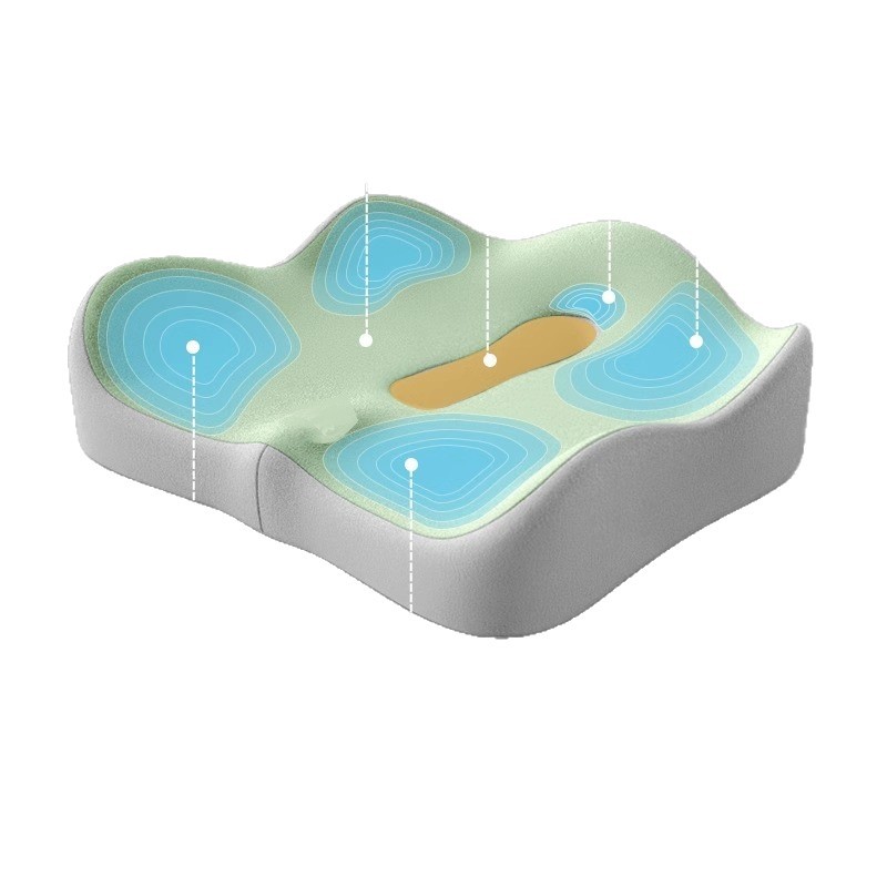 Seat Cushion, Chair Cushion, Office Cushion for Long Periods of Sitting Without Fatigue, Lumbar Support, Integrated Backrest, Seat Cushion, Tailbone Decompression Memory Foam Cushion