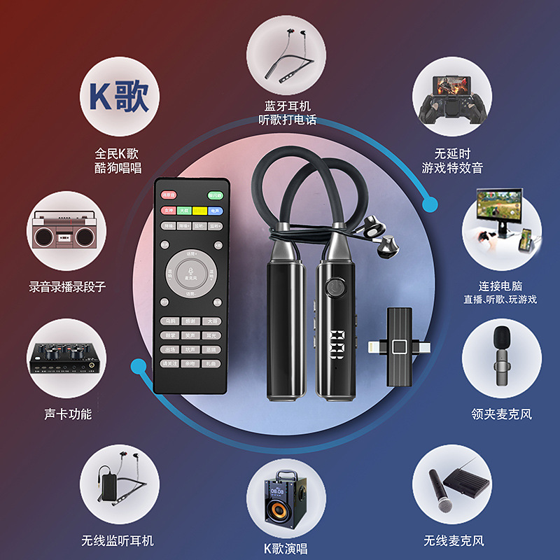 Wireless Live Streaming with Sound Card, Bluetooth Headset, Complete Set for Streamers, Dedicated Ear-Monitoring Condenser Microphone, Integrated Noise Reduction 5.3