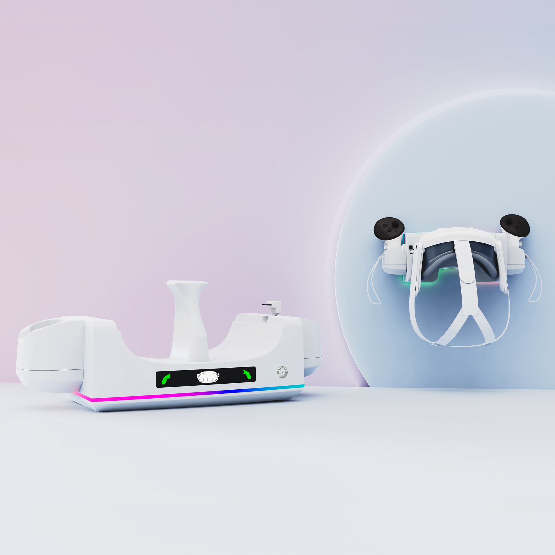 Meta Quest 3S VR glasses handle charging base Quest 3 universal wall-mounted seat charging with RGB light