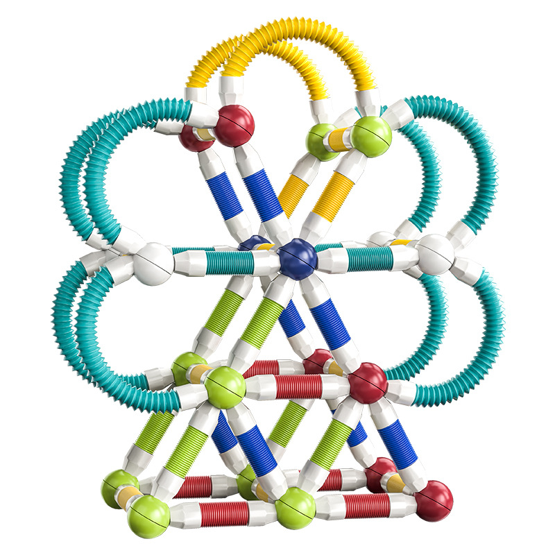 Cross-Border Versatile Telescopic Magnetic Rod Magnetic Building Blocks Twist Stick Early Education Educational Assembly Children's Magnetic Toys Wholesale