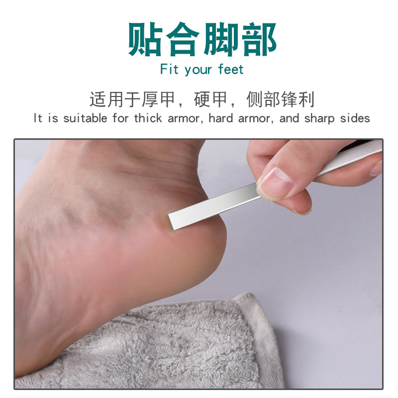 Stainless steel scraper flat pedicure knife oblique scraping knife calluses dead skin foot knife foot cutin three-piece set