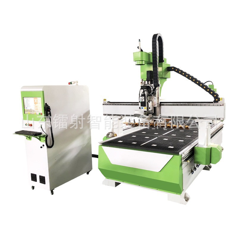 Jinan 1325 Straight-Line Tool Changer Cutting Machine Plastic Nylon Pe Board Panel Furniture Punching Slotting Cutting Nesting Machine