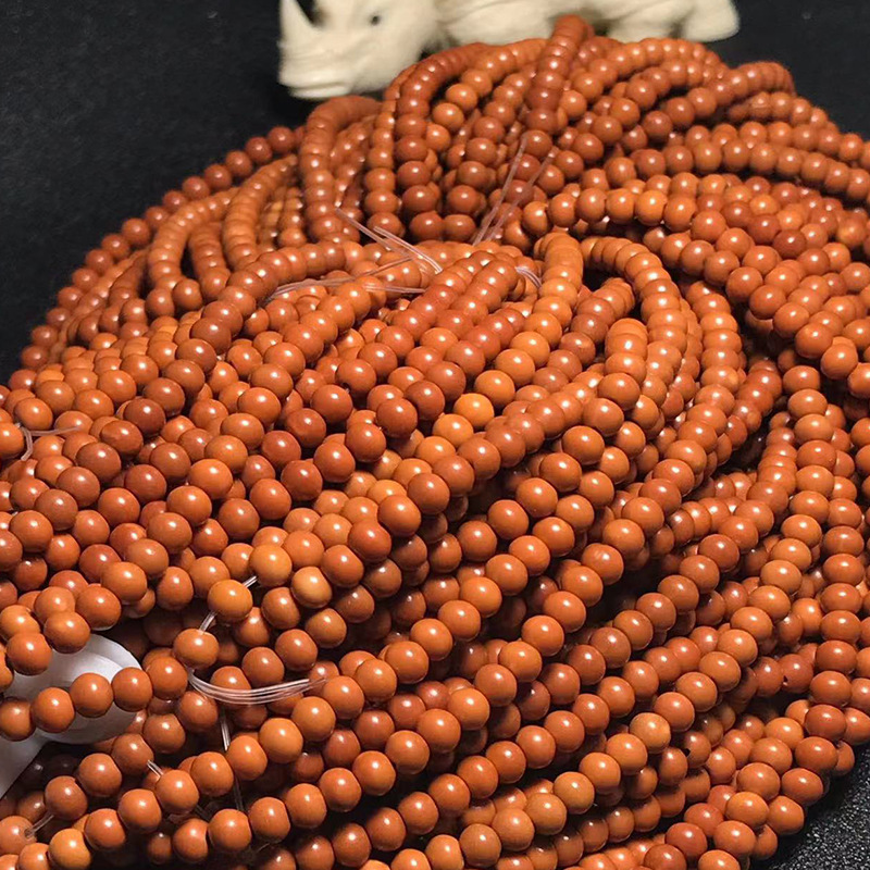 Olive nuclear carving nuclear pointed beads 4.5mm apple round small round beads spacer beads light beads old oil nuclide beads wholesale