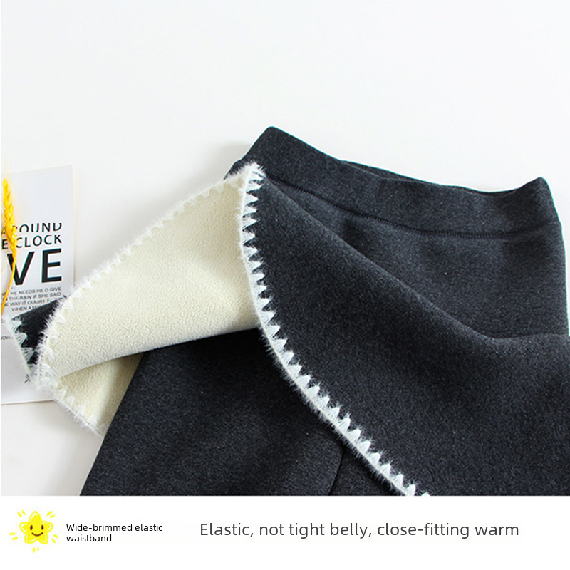 Girls' Skirt Pants Fake Two-Piece Autumn and Winter fleece-lined Thickened Children's One-Piece Velvet Leggings Baby's Winter Trousers for Outer Wear