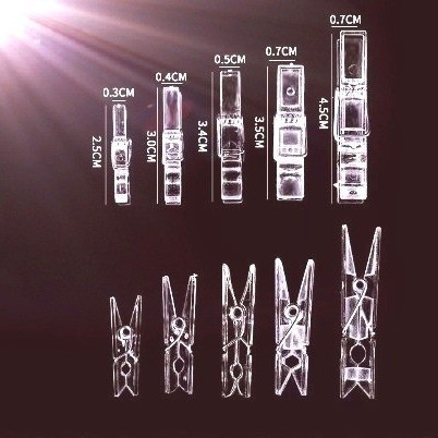 Прозрачный маленький зажим, 2.5 3.0 3.5 4.5