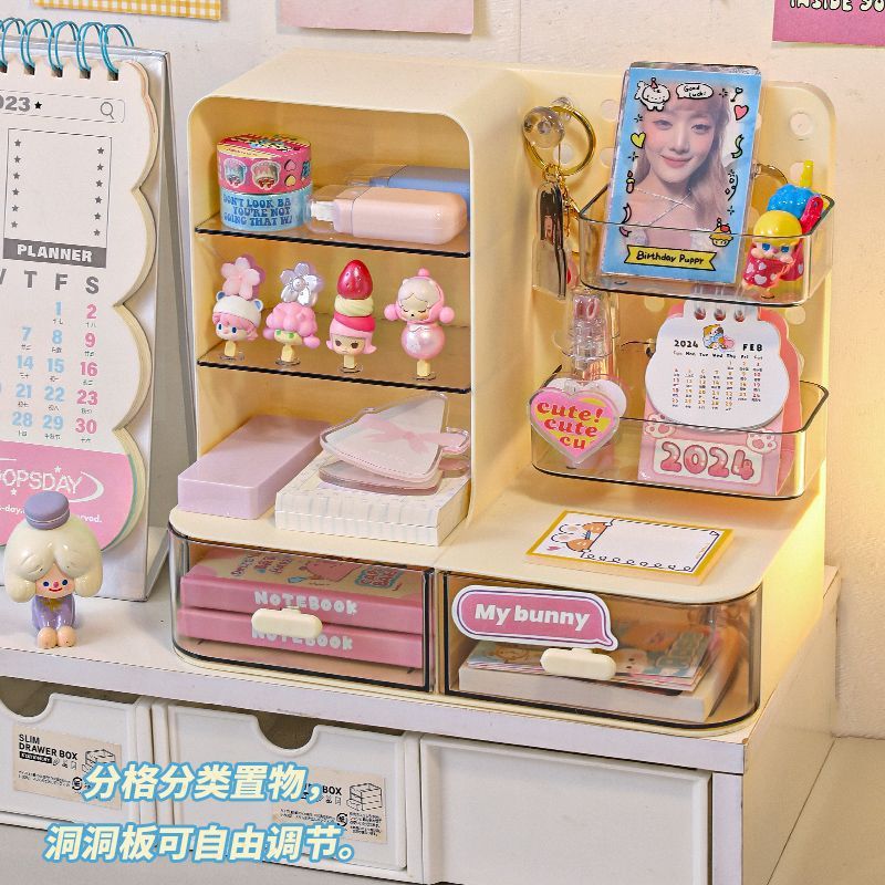 Настольный вертикальный органайзер в кремовом стиле для учебного стола