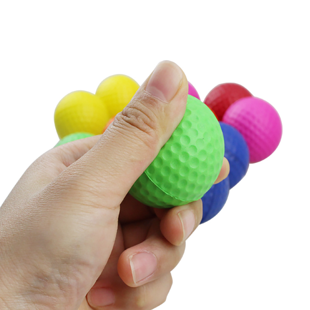 42mm Mixed Color Pu Foam Solid Sponge Soft Ball Indoor Golf Practice Ball Pet Toy Ball Kidsren's Toy
