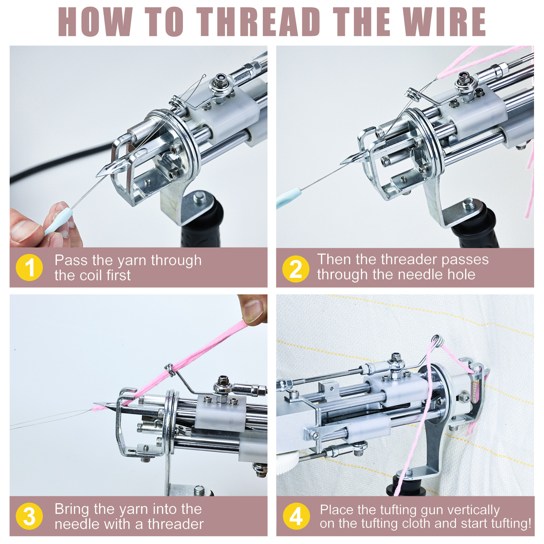 AliExpress same tufting gun tufting gun two-in-one cut pile carpet loom electric needle carpet loom