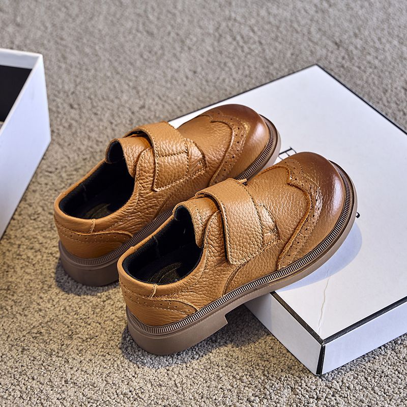 Genuine Leather Boys' Leather Shoes, Soft-Soled Girls' Performance Shoes, Kidsren's British Performance Suits, Middle-Aged and Primary School Students, Spring & Fall
