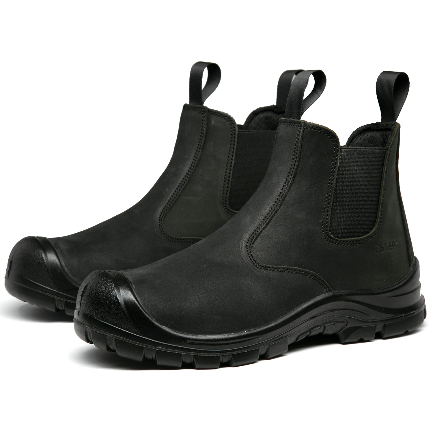 Slip-on Safety Shoes Black Chelsea in stock Steel Toe Work Shoes Smash-resistant and Puncture-resistant Safety Shoes