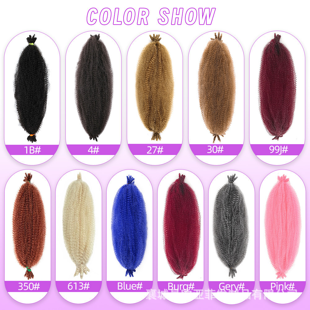 African Hand-Torn Caterpillar Wig Chemical Fiber Long Curly Hair Springy Afro Twist Fluffy Crochet Hair