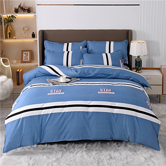 Bed Sheet Four-piece Quilt Cover Summer Single Student Dormitory Three-piece Set Four-piece Single-piece Quilt Cover Cartoon Plant